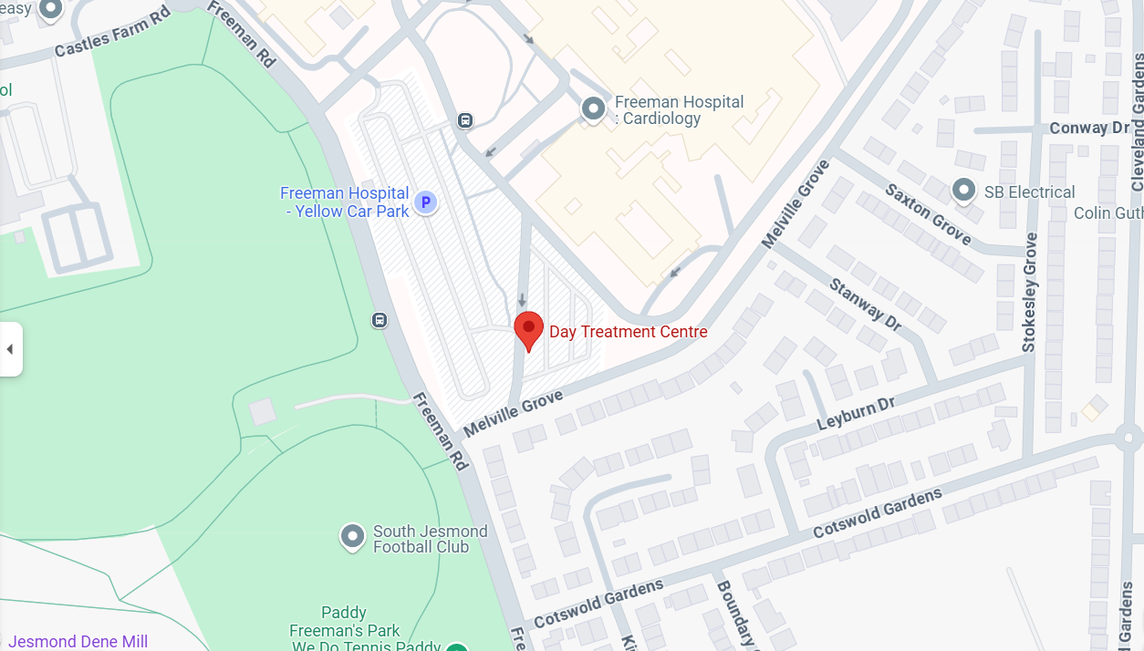 Map of Freeman Hospital